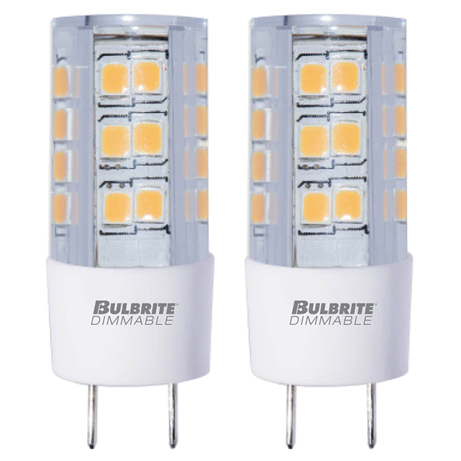 770588 - Clear Dimmable T4 GY8 Bi-Pin LED Light Bulb - 2700K - 4.5 Watt - 2 Pack