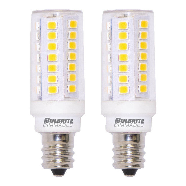 770631 - Dimmable T6 Candelabra LED Light Bulb - 2700K - 5 Watt - 2 Pack