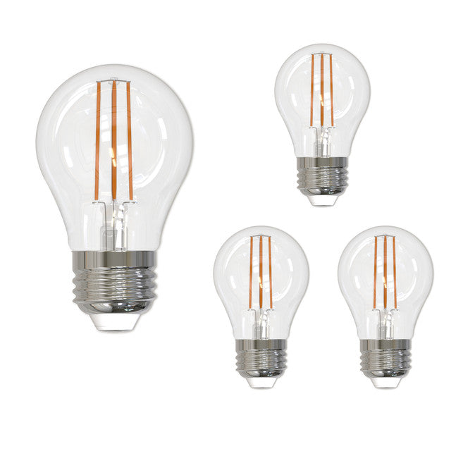 776639 - Filaments Dimmable Clear Glass A15 LED Light Bulb - 7 Watt - 2700K - 4 Pack