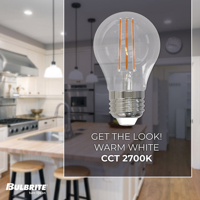 776639 - Filaments Dimmable Clear Glass A15 LED Light Bulb - 7 Watt - 2700K - 4 Pack