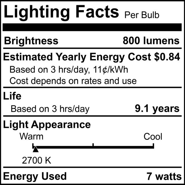 776639 - Filaments Dimmable Clear Glass A15 LED Light Bulb - 7 Watt - 2700K - 4 Pack