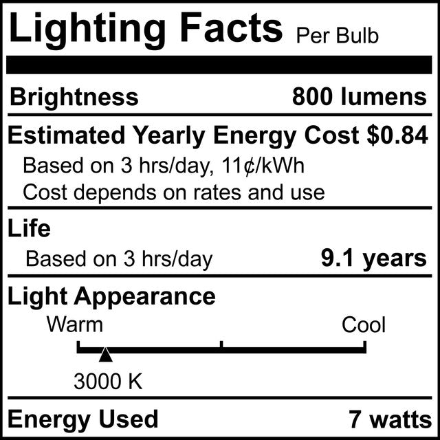 776640 - Filaments Dimmable Clear Glass A15 LED Light Bulb - 7 Watt - 3000K - 4 Pack