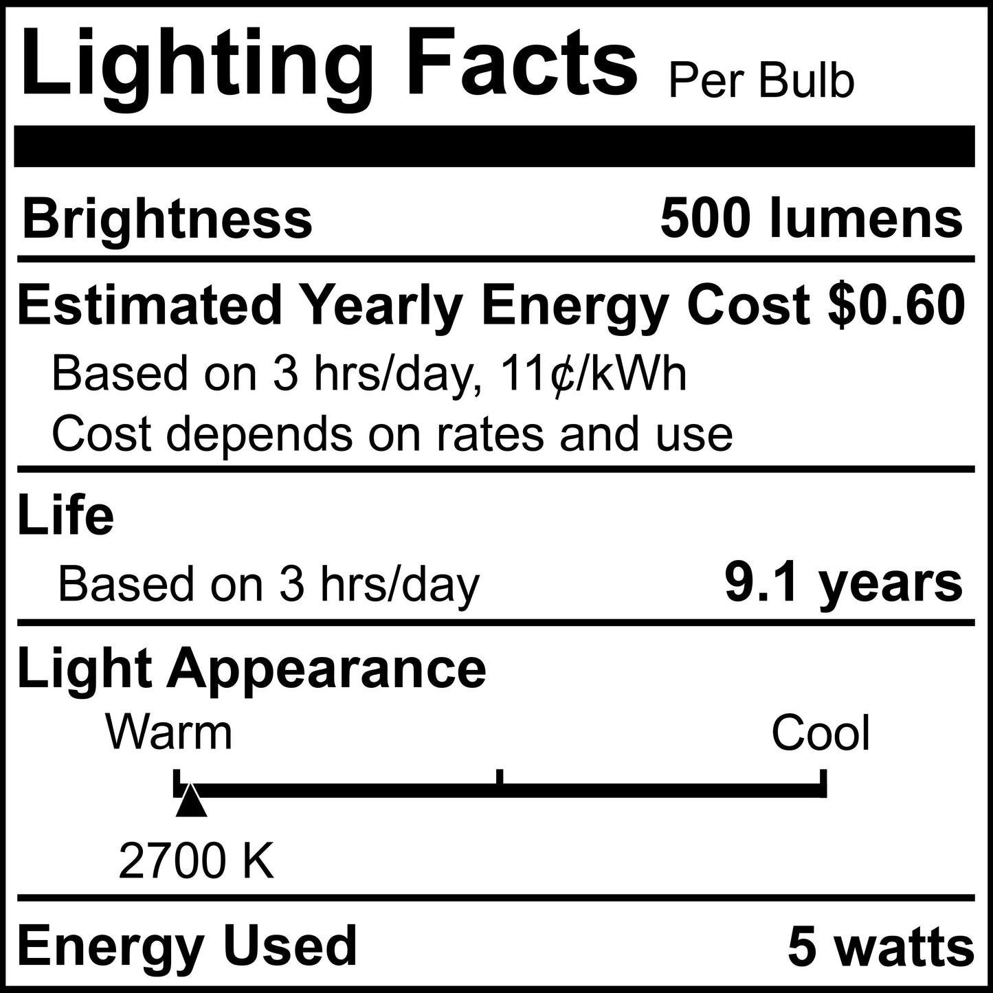 776636 - Filaments Dimmable Clear B11 Candelabra LED Light Bulb - 5 Watt - 2700K - 4 Pack