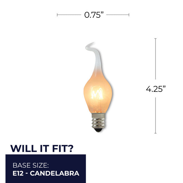 411006 - Silicone & Flicker S6 Candelabra Light Bulb - 6 Watt - 25 Pack