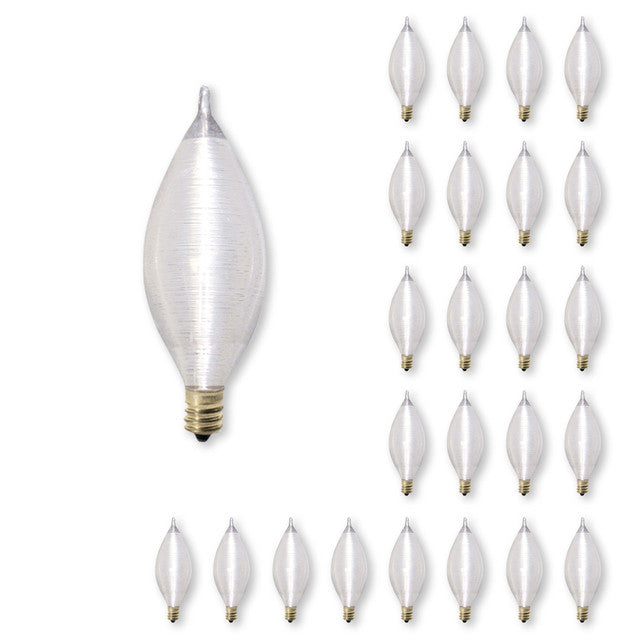 430025 - Spunlite Satin Candelabra Light Bulb - 25 Watt - 25 Pack