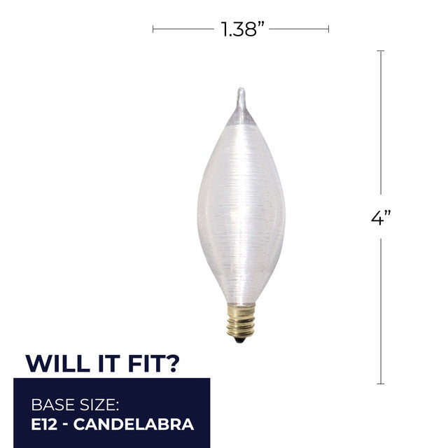 430025 - Spunlite Satin Candelabra Light Bulb - 25 Watt - 25 Pack