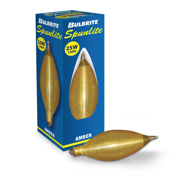 430125 - Spunlite Amber Candelabra Light Bulb - 25 Watt - 25 Pack