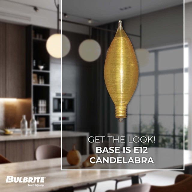 430125 - Spunlite Amber Candelabra Light Bulb - 25 Watt - 25 Pack