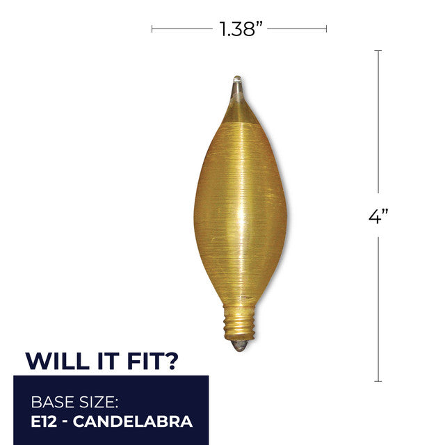 430125 - Spunlite Amber Candelabra Light Bulb - 25 Watt - 25 Pack