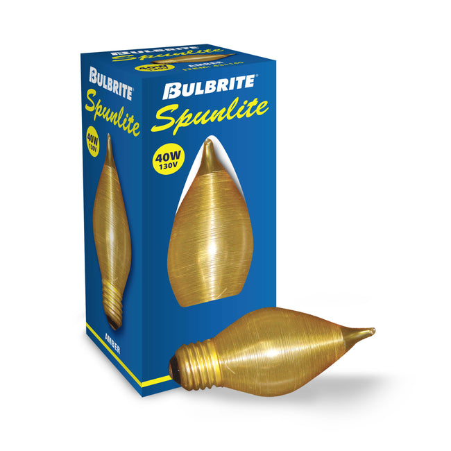 431140 - Spunlite Amber C15 Light Bulb - 40 Watt - 25 Pack