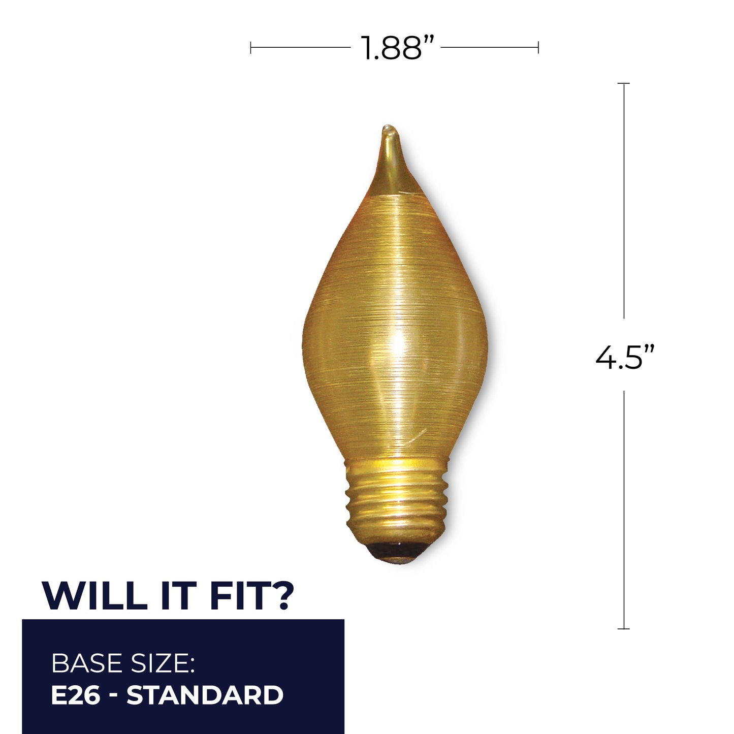 431140 - Spunlite Amber C15 Light Bulb - 40 Watt - 25 Pack