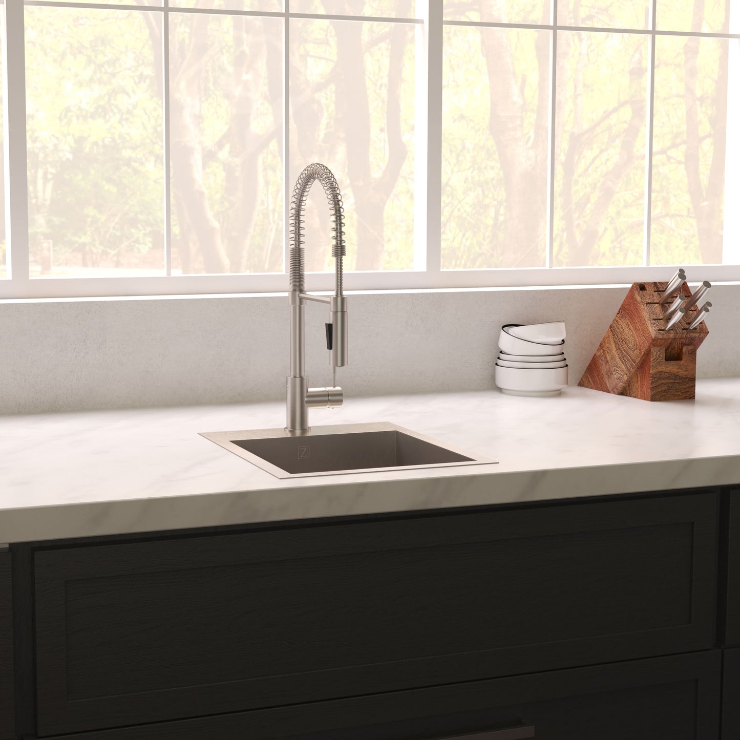 STS-15S - 15" Donner Topmount Single Bowl Satin Stainless Steel Bar Kitchen Sink