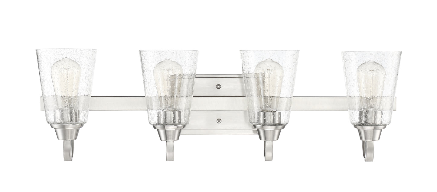 41904-BNK-CS - Grace 4 Light 28" Wide Vanity Light - Brushed Nickel