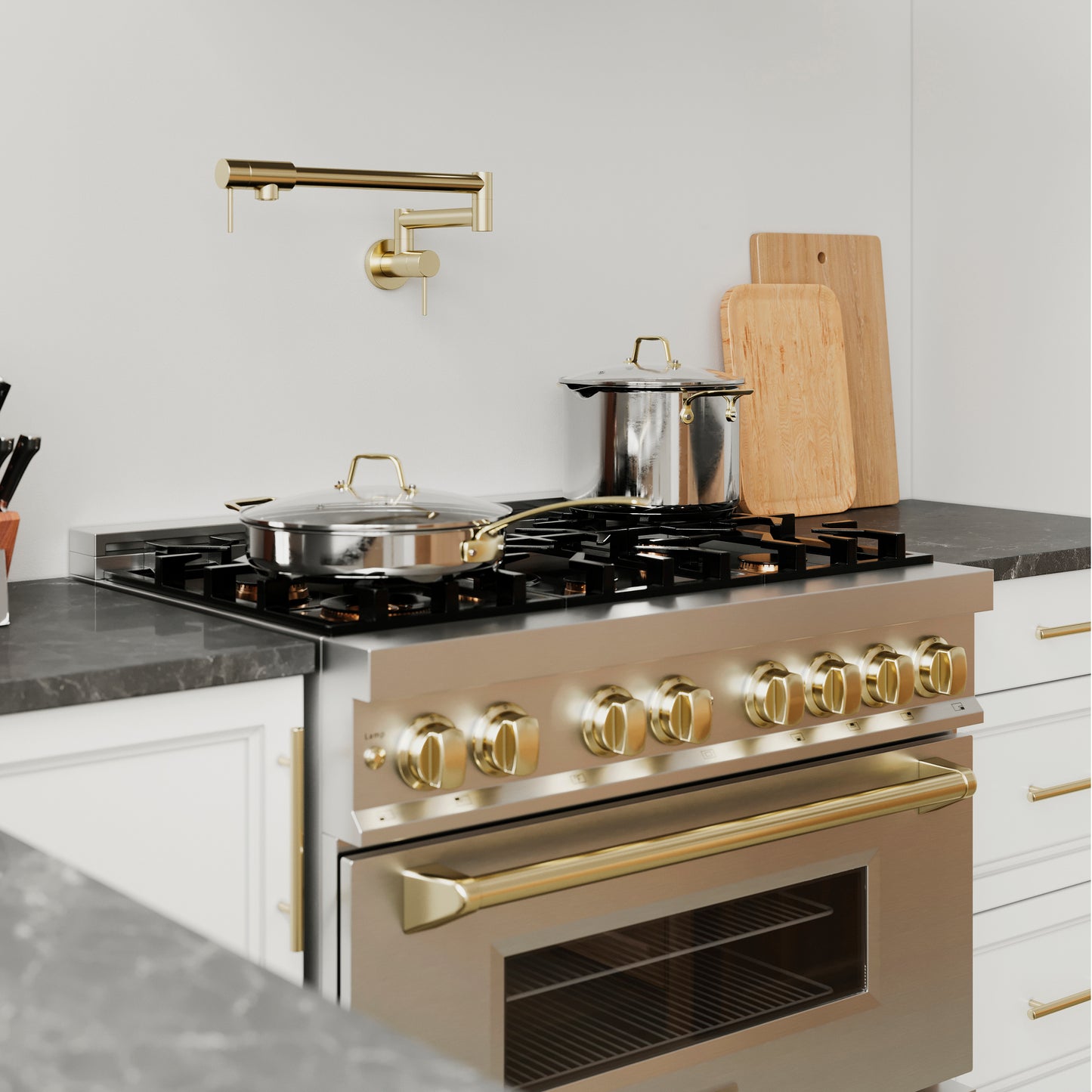 GEM-FPF-PG - Gemini Pot Filler in Polished Gold