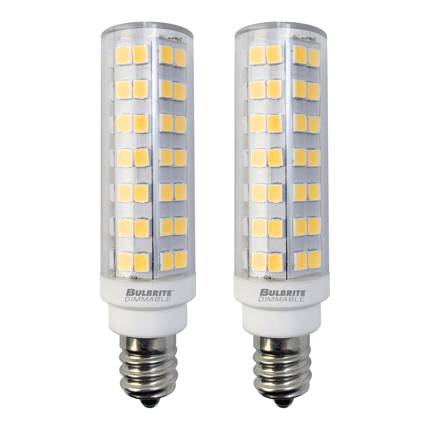 770643 - Dimmable Clear T6 Candelabra LED Light Bulb - 6.5 Watt - 3000K - 2 Pack