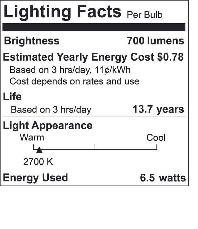 770644 - Dimmable Clear T6 G9 LED Light Bulb - 6.5 Watt - 2700K - 2 Pack