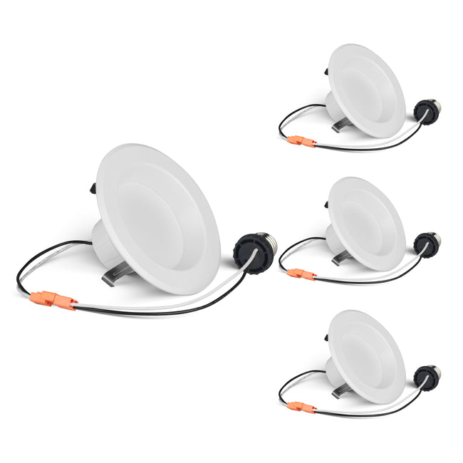 773190 - 4" Retrofit Recessed LED Ceiling Light with Adapter - 12 Watt - Adjustable Color Temp - 4 P