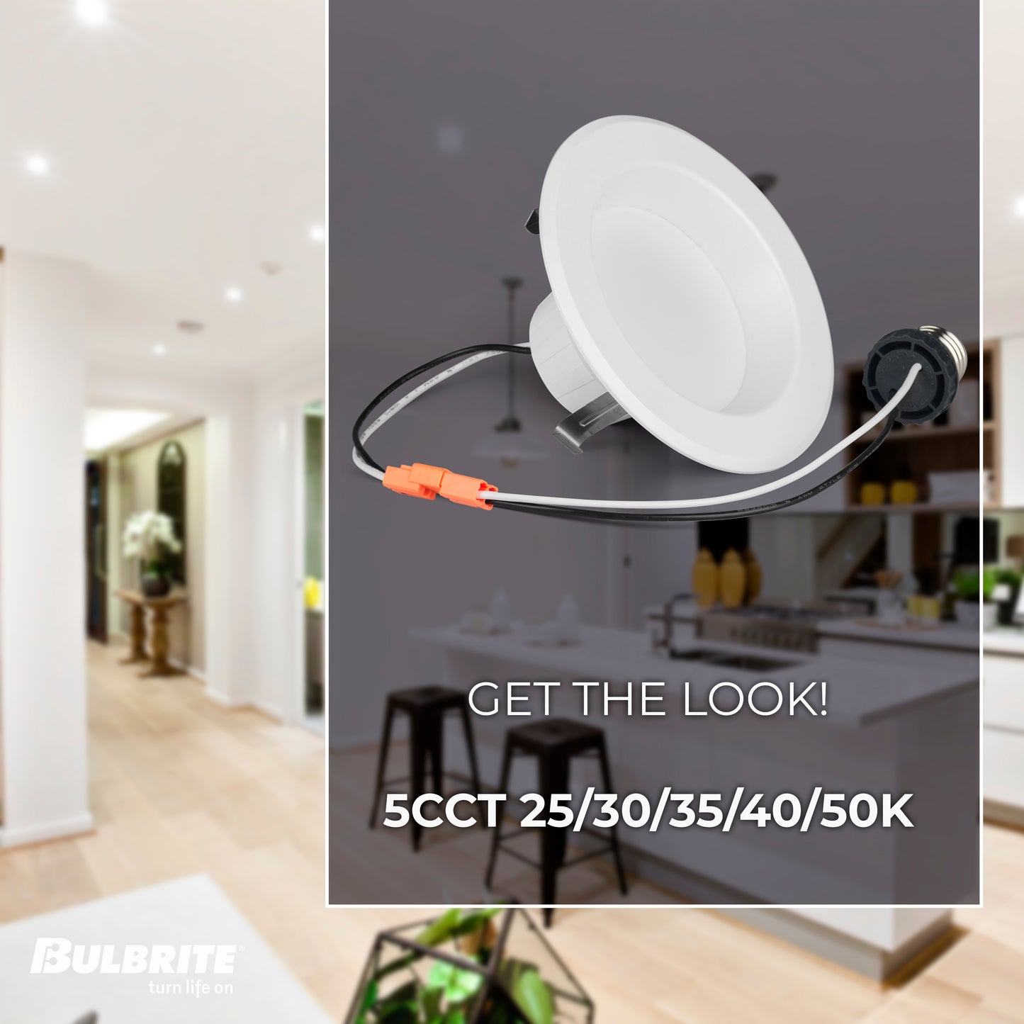 773190 - 4" Retrofit Recessed LED Ceiling Light with Adapter - 12 Watt - Adjustable Color Temp - 4 P