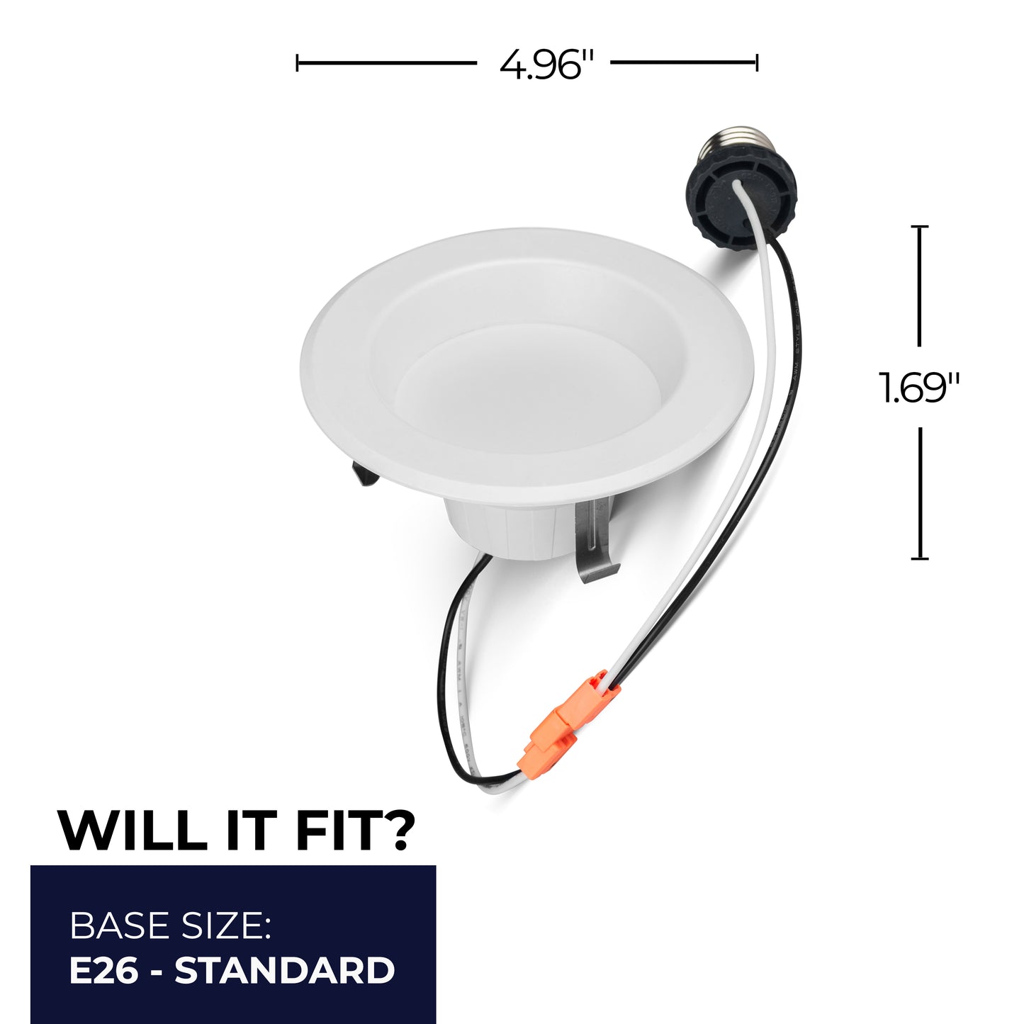 773190 - 4" Retrofit Recessed LED Ceiling Light with Adapter - 12 Watt - Adjustable Color Temp - 4 P