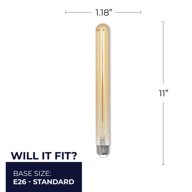 776707 - Filaments Dimmable Antique Glass 11" T9 LED Light Bulb - 5 Watt - 2100K - 4 Pack