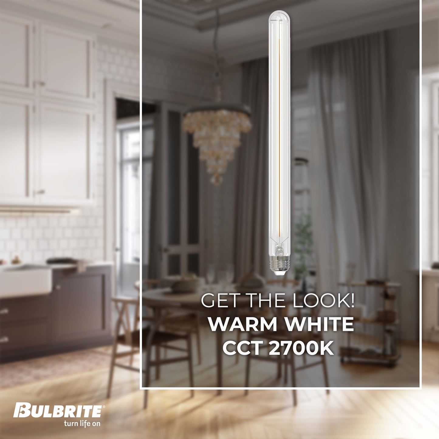 776720 - Filaments Dimmable Clear Glass 15" T9 LED Light Bulb - 5 Watt - 2700K - 4 Pack