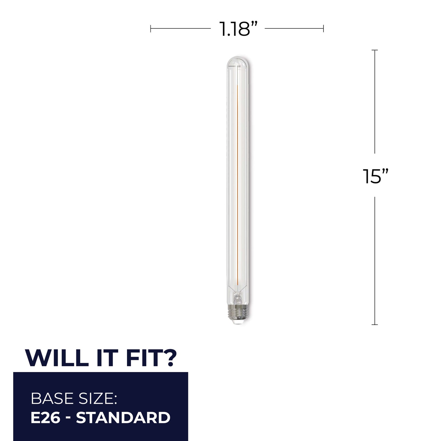 776721 - Filaments Dimmable Clear Glass 15" T9 LED Light Bulb - 5 Watt - 3000K - 4 Pack