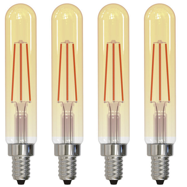 776722 - Filaments Dimmable Antique Glass T8 LED Candelabra Light Bulb - 4.5 Watt - 2100K - 4 Pack