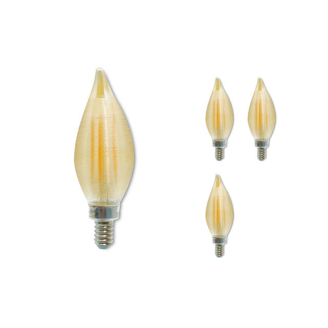 776591 - Filaments Dimmable Amber Spunlite LED Candelabra Light Bulb - 4 Watt - 2100K - 4 Pack