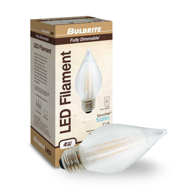 776592 - Filaments Dimmable Satin Spunlite LED Light Bulb - 4 Watt - 2700K - 4 Pack