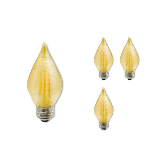 776593 - Filaments Dimmable Amber Spunlite LED Light Bulb - 4 Watt - 2100K - 4 Pack