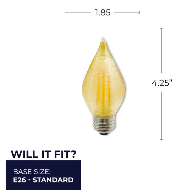 776593 - Filaments Dimmable Amber Spunlite LED Light Bulb - 4 Watt - 2100K - 4 Pack