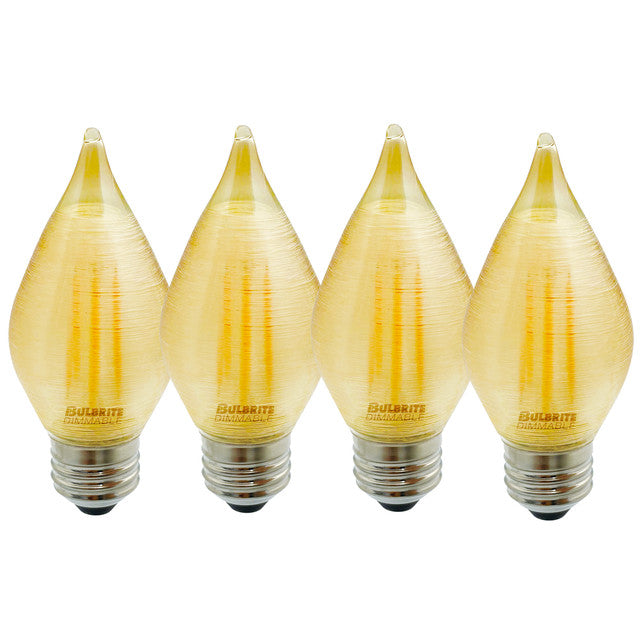 776593 - Filaments Dimmable Amber Spunlite LED Light Bulb - 4 Watt - 2100K - 4 Pack