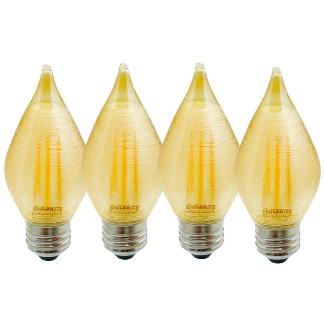 776593 - Filaments Dimmable Amber Spunlite LED Light Bulb - 4 Watt - 2100K - 4 Pack