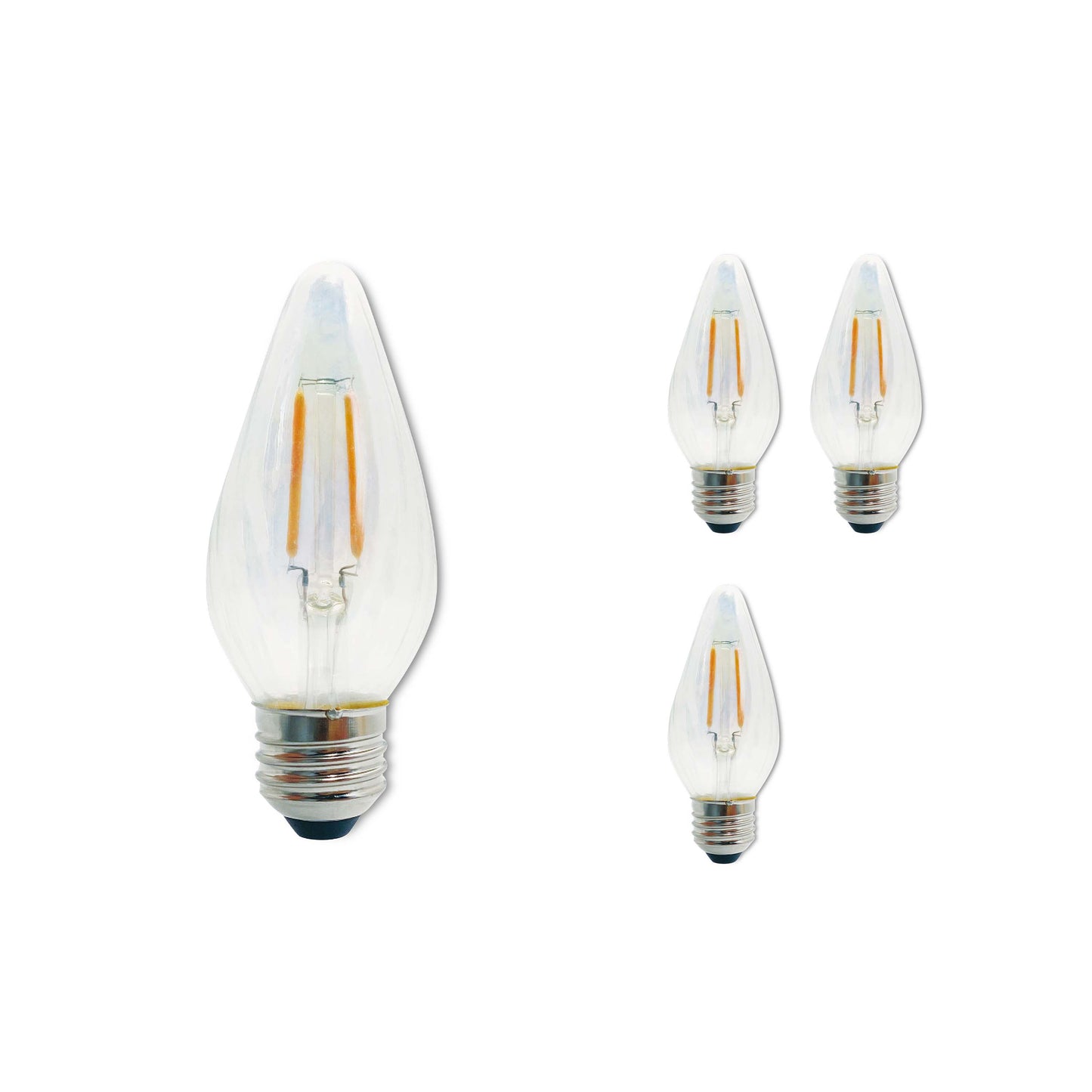776580 - Filaments Dimmable Clear Fiesta LED Light Bulb - 4 Watt - 2700K - 4 Pack