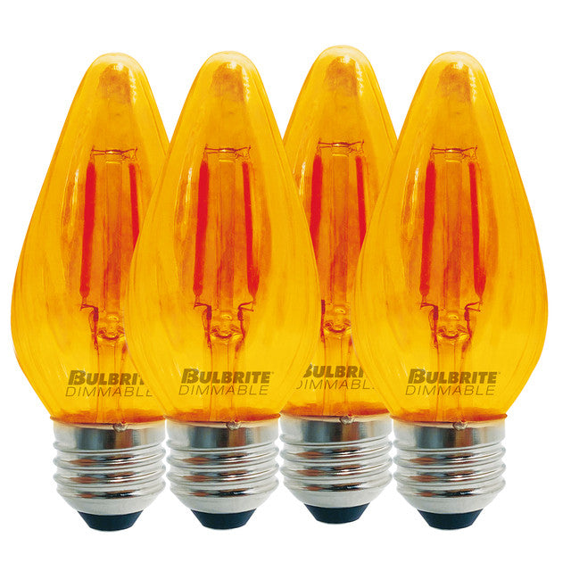 776581 - Filaments Dimmable Amber Fiesta LED Light Bulb - 4 Watt - 2100K - 4 Pack