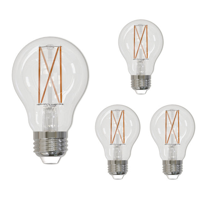 776913 - Filaments Dimmable Clear Glass A19 LED Light Bulb - 9 Watt - 2700K - 4 Pack
