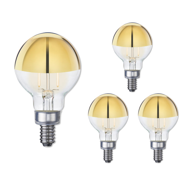776921 - Globe G16 Half Gold LED Light Bulb - 2.5 Watt - 2700K - 4 Pack