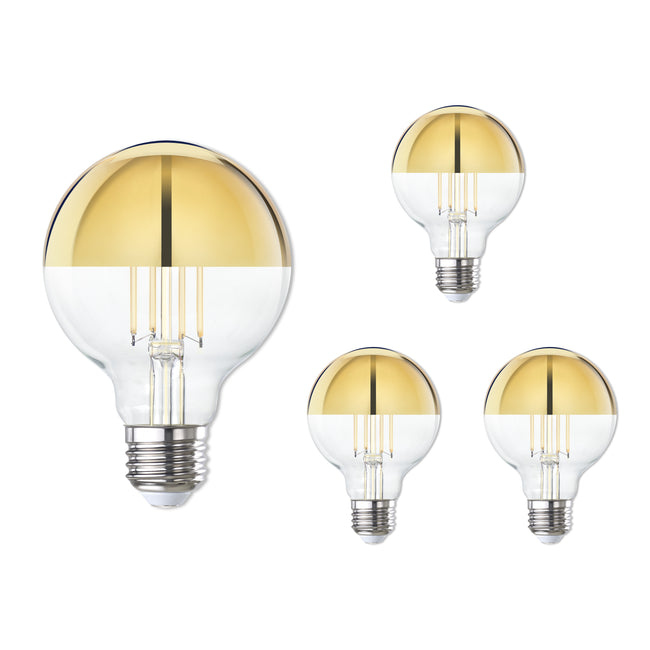 776923 - Globe G25 Half Gold LED Light Bulb - 4.5 Watt - 2700K - 4 Pack