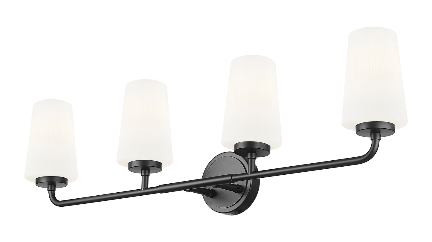 7005-4V-MB - Montford 4 Light 32" Vanity - Matte Black