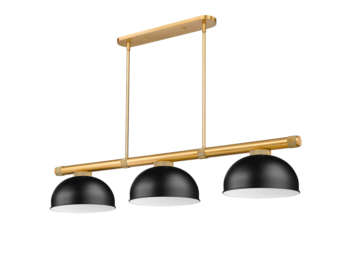 3050-3RB-D13MB - Vanguard 3 Light 58" Billiard - Rubbed Brass