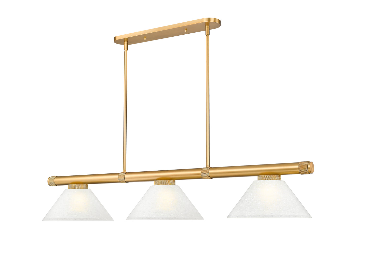 3050-3RB-AWL14 - Vanguard 3 Light 58" Billiard - Rubbed Brass