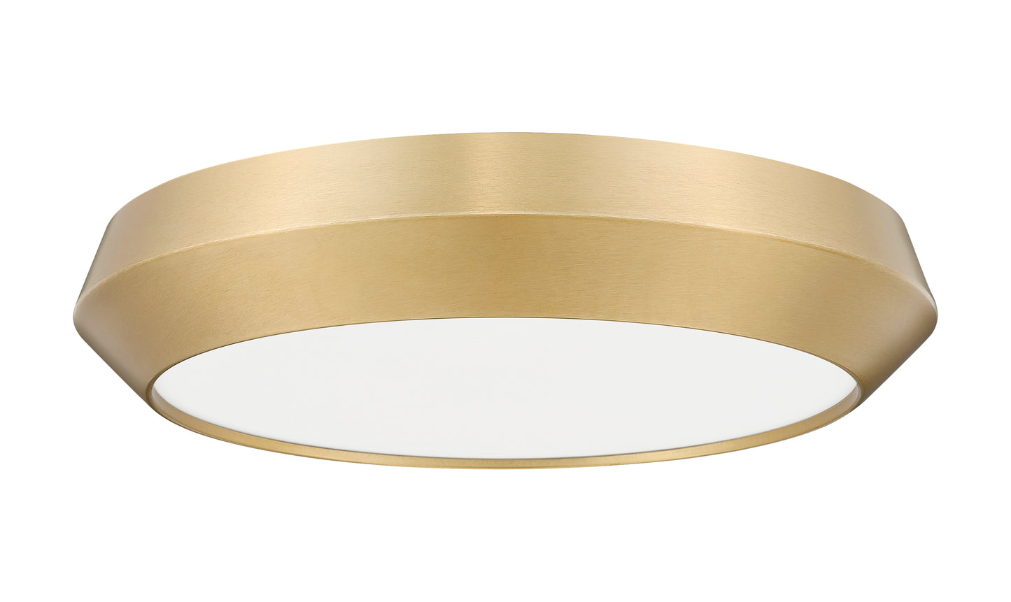 7701F16-MGLD-LED - Quasars 1 Light Flush 16" Mount - Modern Gold