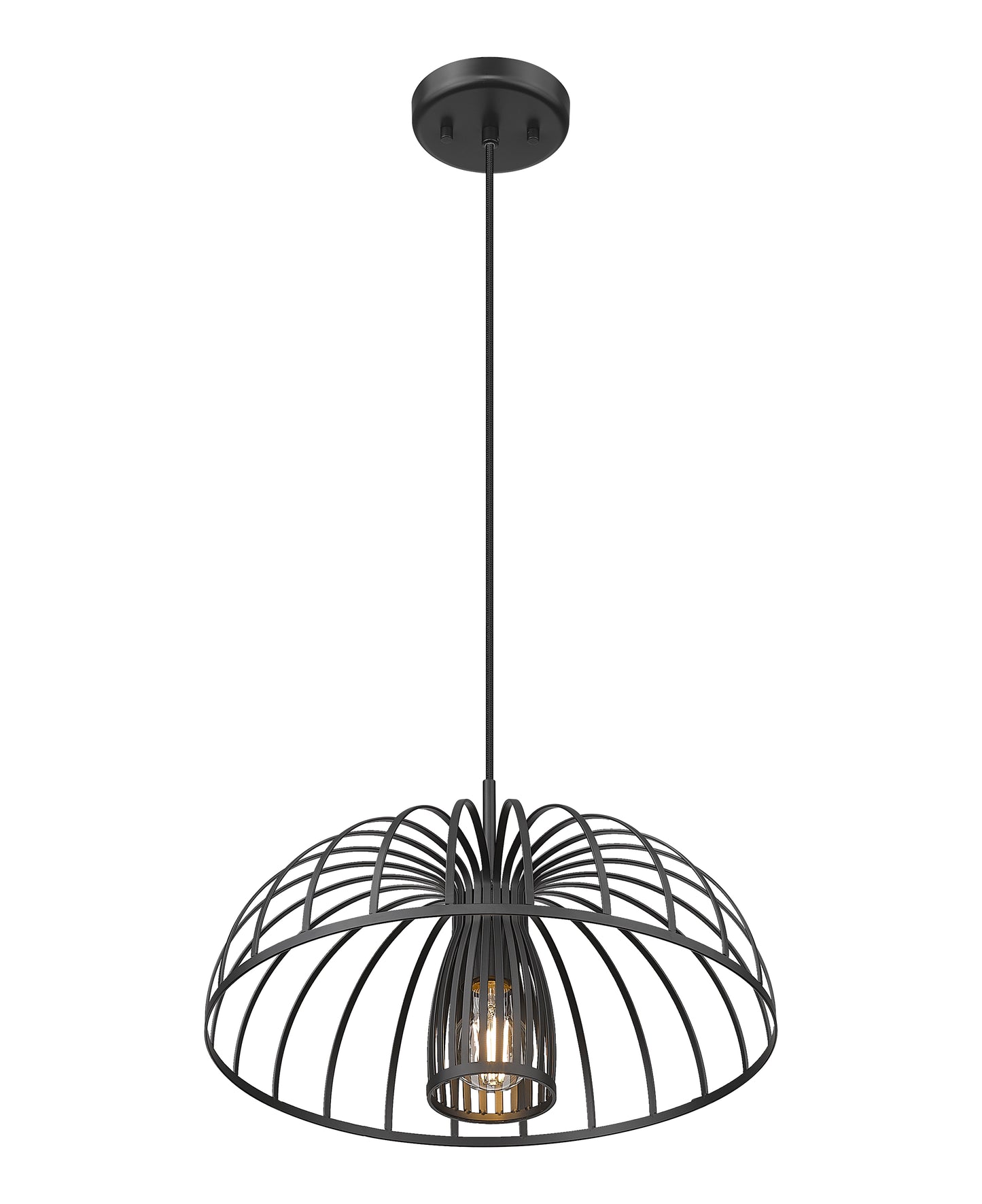 623P16-MB - Valencia 1 Light 16" Pendant - Matte Black