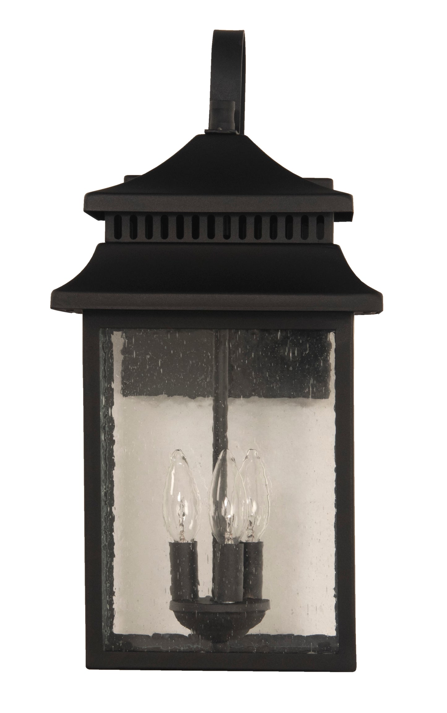 ZA3124-TB - Crossbend 3 Light 20" High Outdoor Wall Lantern - Textured Black