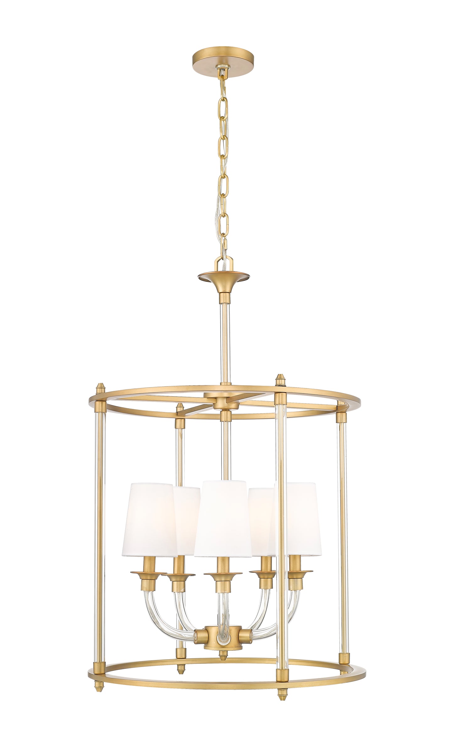 1950-5C-RB - Katerina 5 Light 20" Chandelier - Rubbed Brass