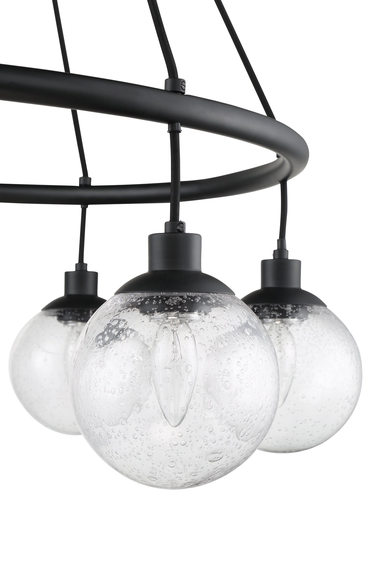 53326-FB - Que 6 Light 28" Wide Chandelier - Flat Black