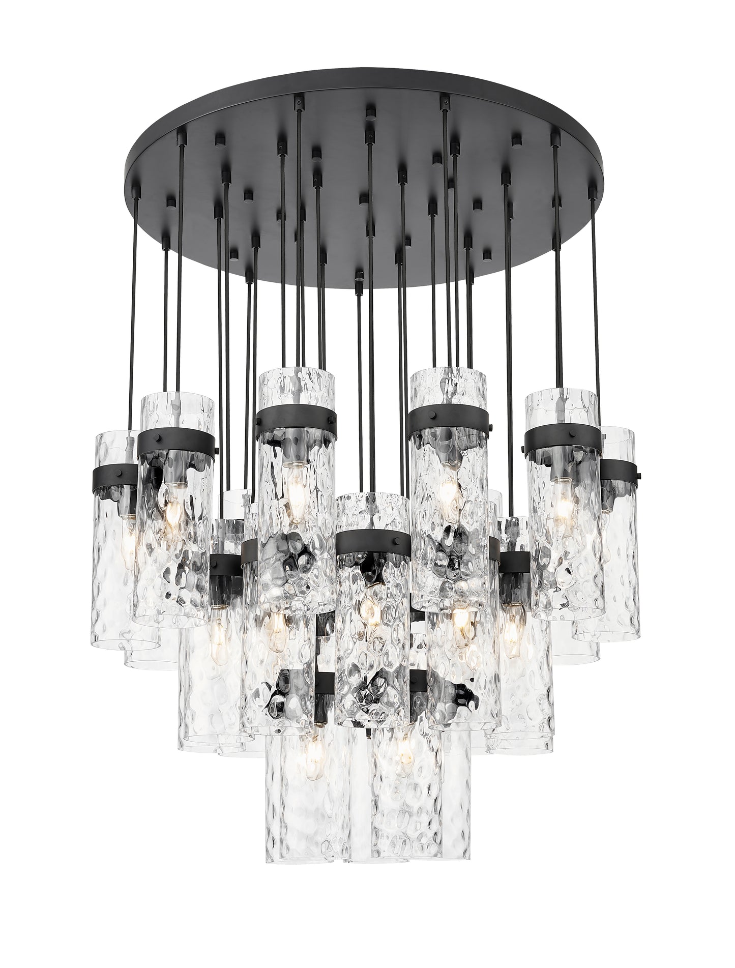 7002P5-27R-MB - Fontaine 27 Light 40" Chandelier - Matte Black