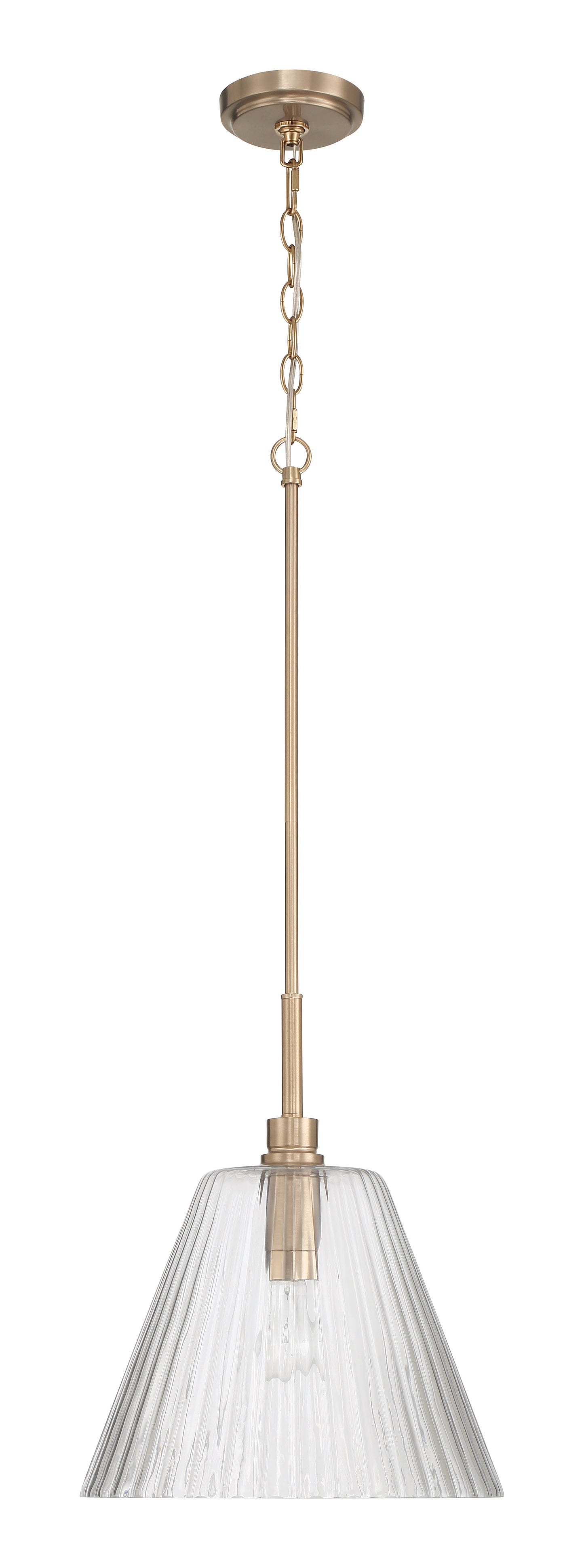 61192-CPZ - Pleated 1 Light 14" Wide Pendant - Premium Bronze