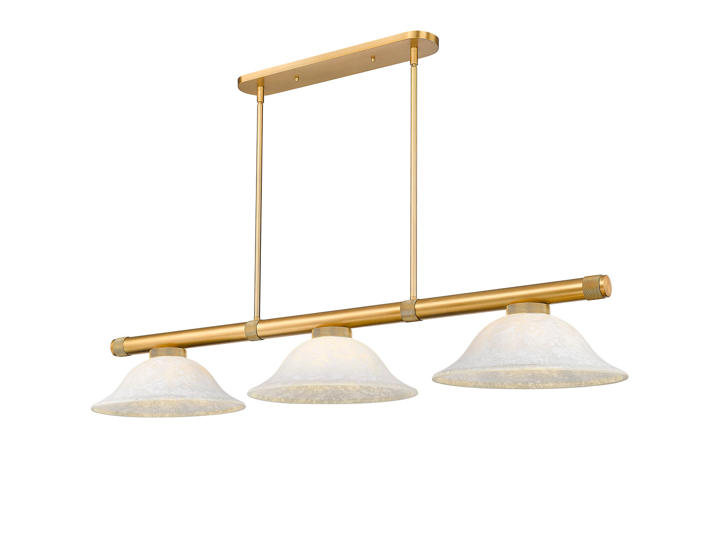 3050-3RB-WM16 - Vanguard 3 Light 58" Billiard - Rubbed Brass