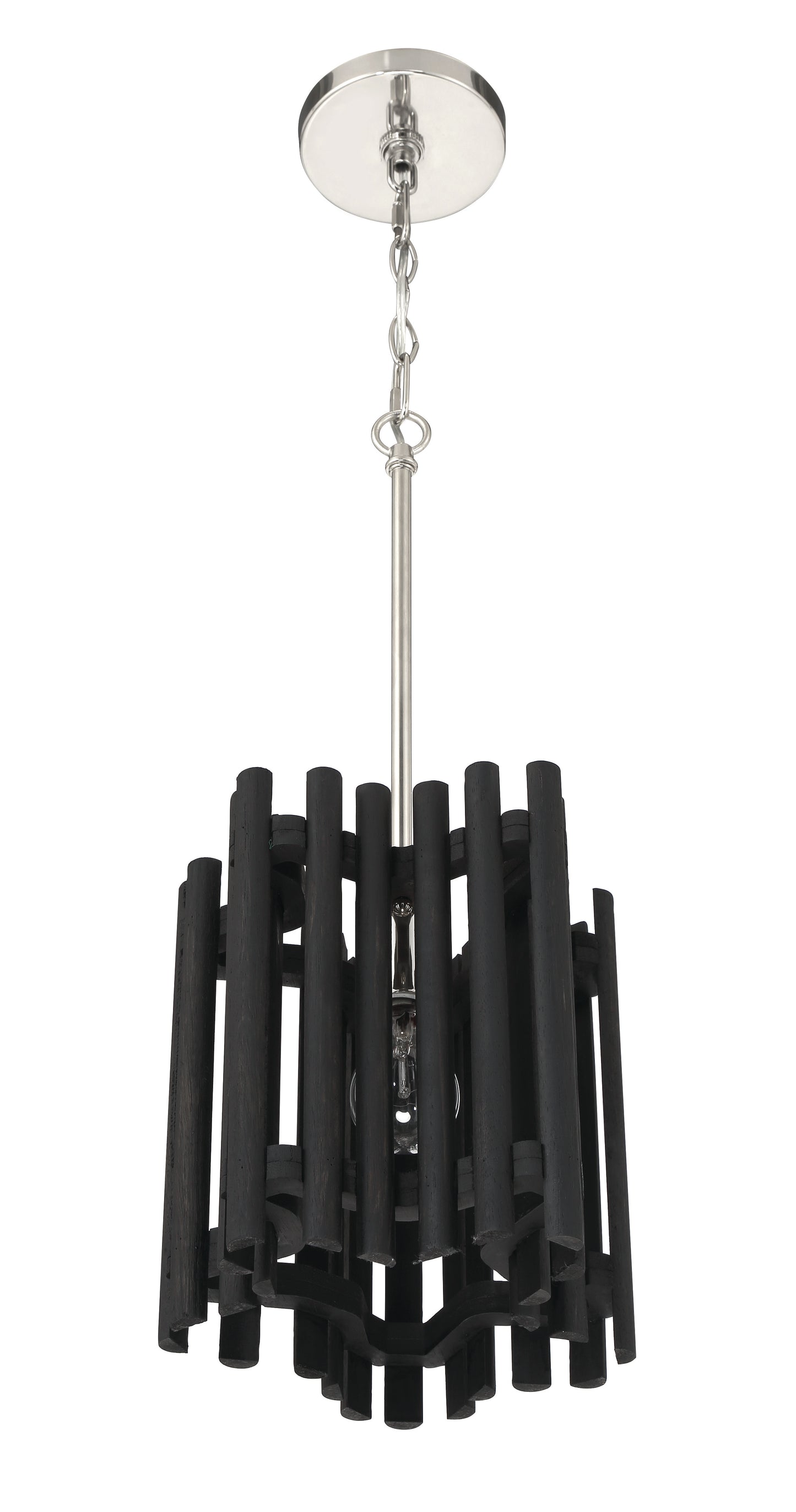 58491-PLNBWN - Freeform 1 Light 9.5" Wide Pendant - Polished Nickel / Black Walnut